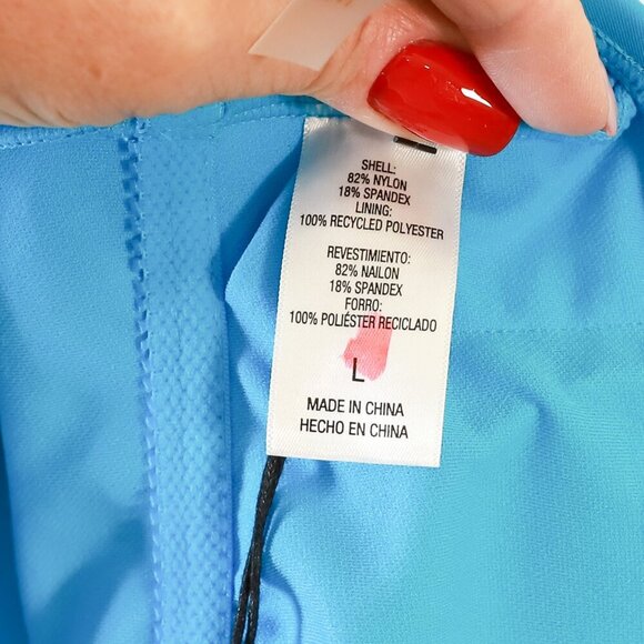 NWT Shade & Shore Size L Turquoise one piece padded strappy swimsuit - Picture 8 of 10